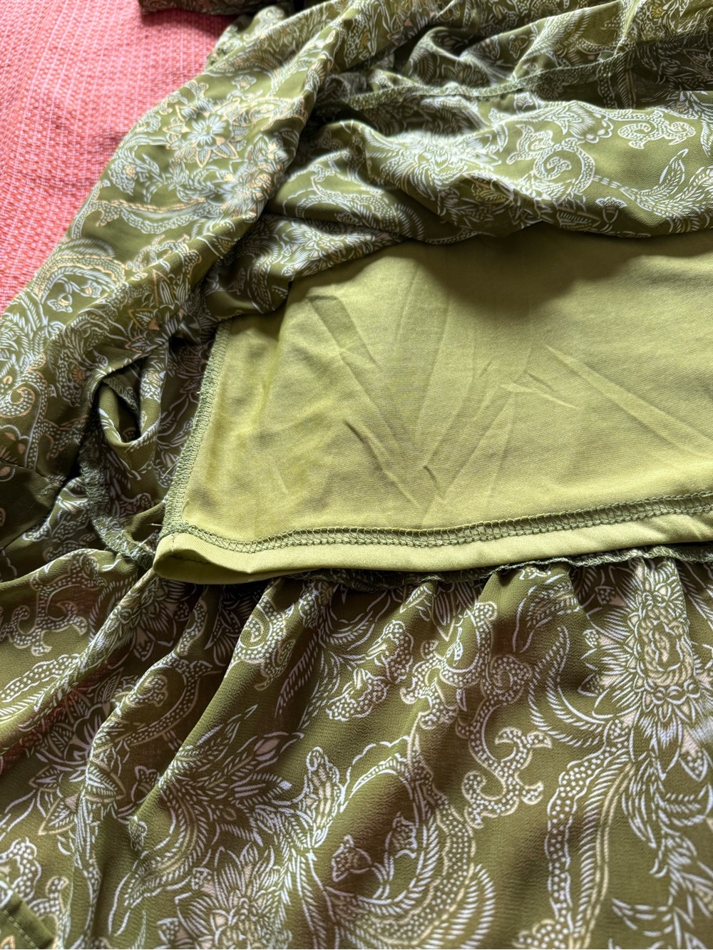 Umgee Olive Paisley Tiered Maxi Dress - Picture 4 of 9